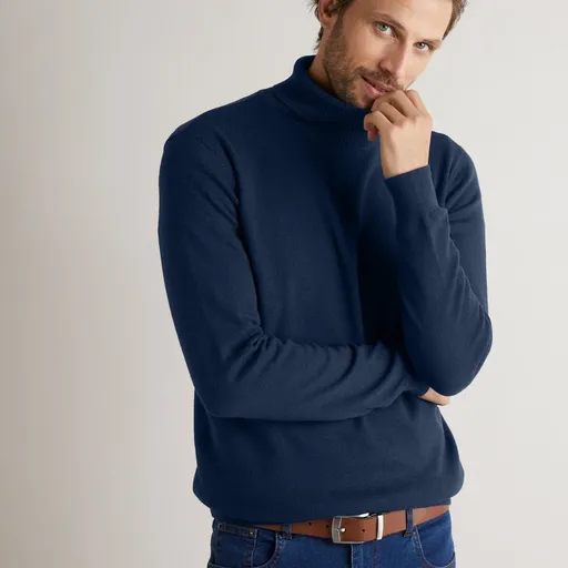 Pulover cu guler înalt din 80% lână