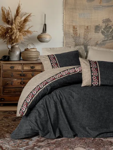 Lenjerie de pat dubla, L'essentiel Maison, Yamka, Bej