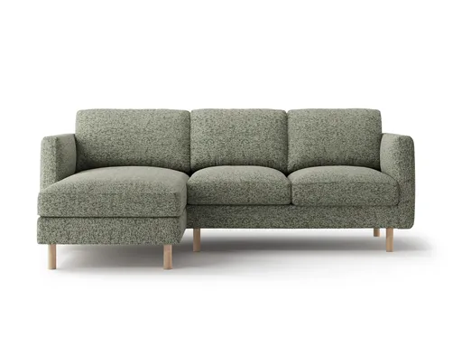 Coltar stanga 3 locuri, Eden, Micadoni Home, 223x150x90 cm, tesatura structurata, verde muschi melanj
