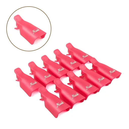 Clipsuri din Plastic pentru Indepartat Oja Semipermanenta Roz Set 10 buc