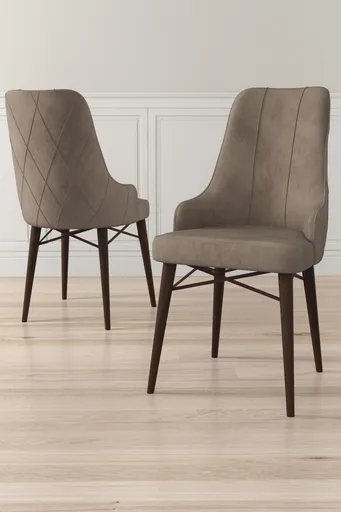 Set scaune 6 piese, Hanah Home, Neta, Cappuccino/Maro