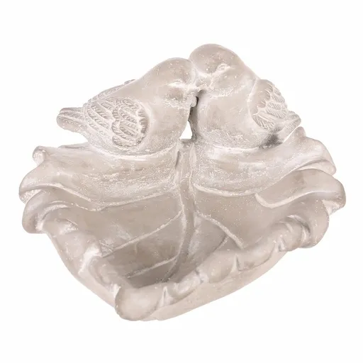 Adăpătoare din beton pentru păsări, frunză, gri,21 x 17 x 9 cm