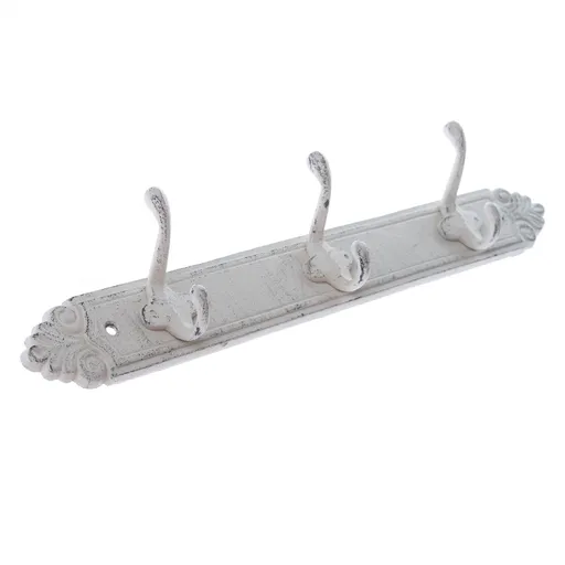 Cuier din fontă Enfeite alb, 43 x 7 cm, alb