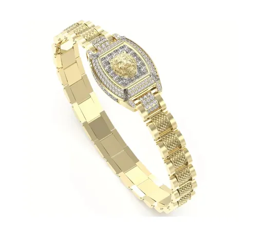 Guess Brățară din oțel pentru bărbați Lion King JUMB05000JWYGT/U