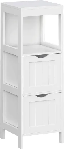 Dulap ingust pentru baie, Vasagle, 30 x 30 x 89 cm, MDF, alb