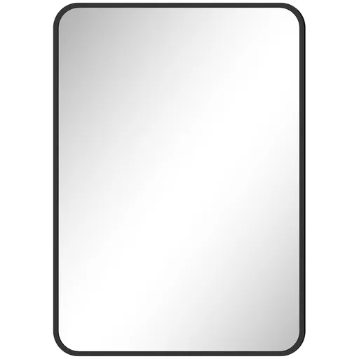 HOMCOM Oglindă de Baie Rectangulară cu Ramă Metalică Oglindă Decorativă pentru Dormitor Living sau Antreu 50x70 cm Negru | Aosom Romania