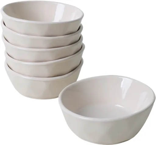 Set de 6 boluri din gresie ceramică Facetta 12 cm, bej, bej