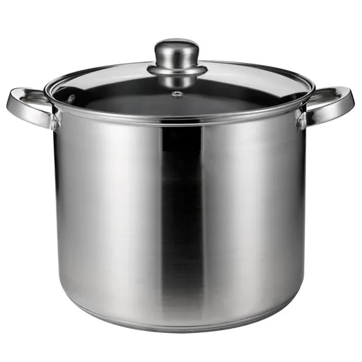 Oala adanca Rosberg R51211B38, 38 cm, 29 litri, Inductie, Capac, Inox