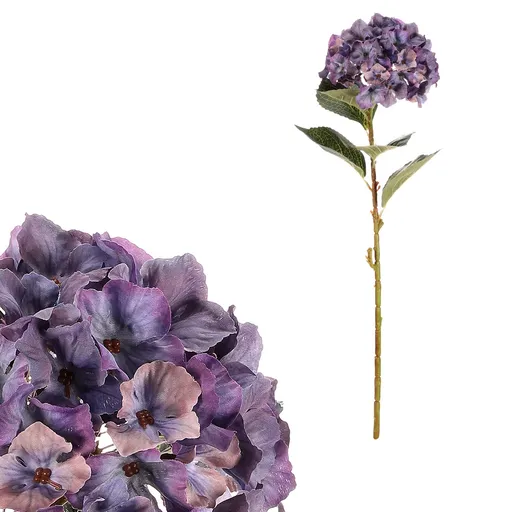 Hortensie albastră - floare artificială tăiată, 62cm, albastru