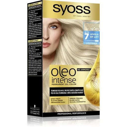 Syoss Oleo Intense Culoare permanenta pentru par cu ulei culoare 12-01 Ultra Platinum 1 buc