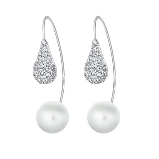 CRYSTalp Cercei moderni cu cristale Swarovski și perlă LuxePearl 42369.R