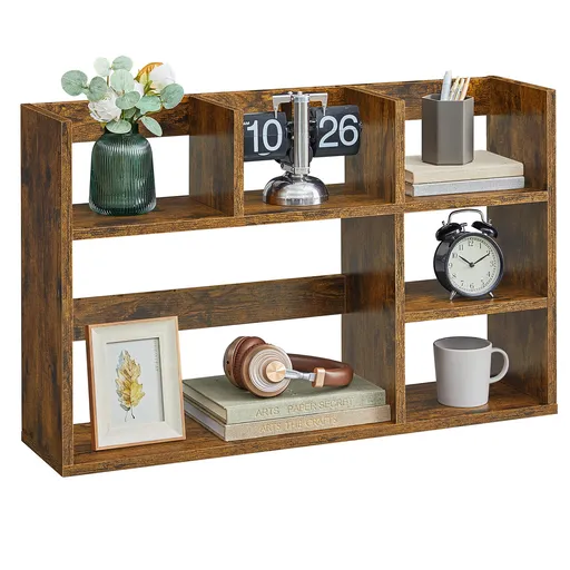 Corp biblioteca / raft de organizare birou si bucatarie, Vasagle, 80x20x50 cm, PAL, maro rustic