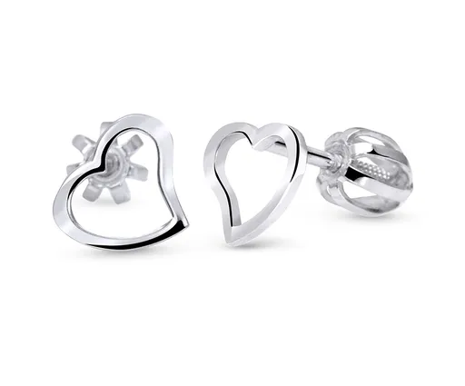 Cutie Jewellery Cercei in formă de inimă din aur alb C2760-30-X-2