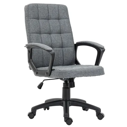 Vinsetto Scaun de Birou Rotativ cu Înălțime Reglabilă și Brațe Stil Modern 59x63x96-105,5 cm Gri Închis | Aosom Romania