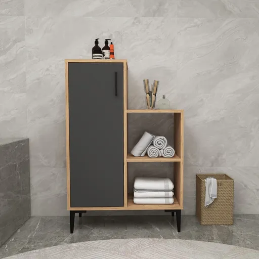 Dulap multifunctional, Hanah Home, Reysary, 106.8x71.4x35 cm, Pin Atlantic / Antracit