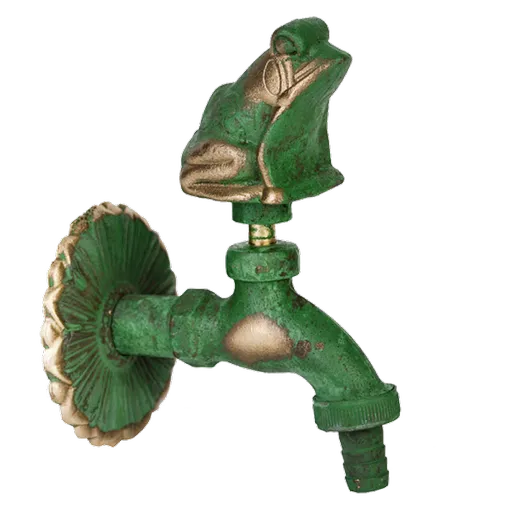 Robinet decorativ 1/2", dublu serviciu din alama si finisaj Broasca, culoare verde antic