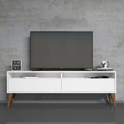 Comoda TV, Hanah Home, Best 2, 150x30x50 cm, Alb