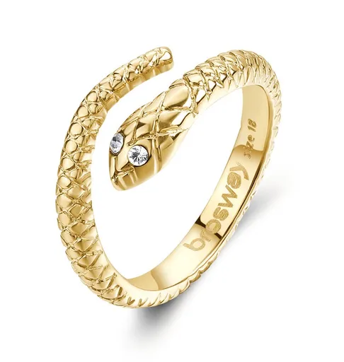 Brosway Inel original placat cu aur, model Șarpe Chakra BHKR006 52 mm