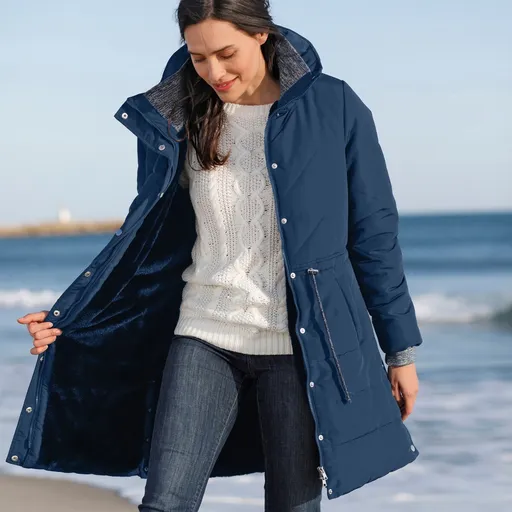 Geacă lungă matlasată impermeabilă