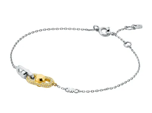 Michael Kors Brățară bicoloră din argint cu zircon cubic Astor Link MKC1737CZ931