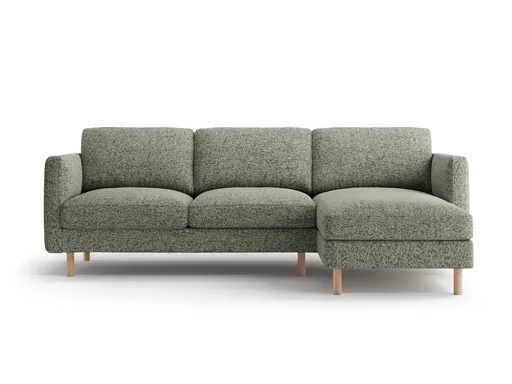 Coltar dreapta 3 locuri, Eden, Micadoni Home, 250x150x90 cm, tesatura structurata, verde muschi melanj