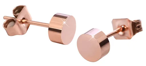 Troli Cercei tip știft din oțel placat cu aur roz KE-005