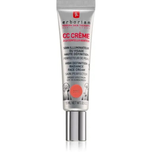Erborian CC Crème Centella Asiatica Crema radianta pentru o piele uniformă ton SPF 25 pachet mic culoare Doré 15 ml