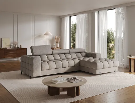 Coltar extensibil dreapta 3 locuri ELTAP, RT-20ROY, Felro, 285x181x93 cm, lemn/poliester, bej