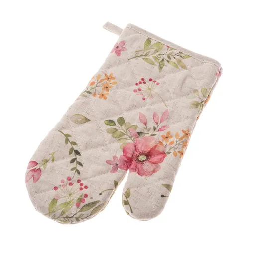 Mănușă de bucătărie impermeabilă Flori, 17 x 27 cm