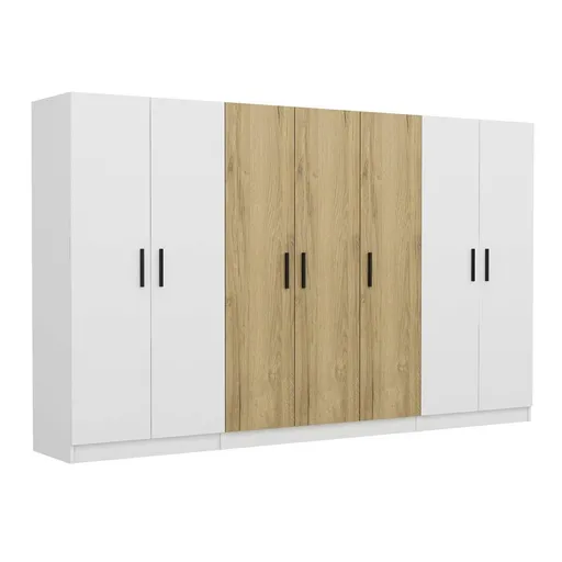 Dulap pentru haine, Hanah Home, Kale, 315x190x52 cm, Alb