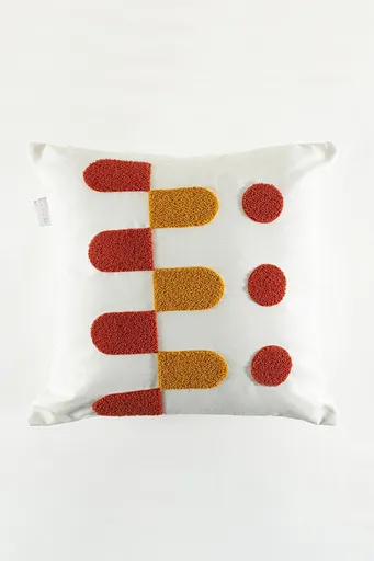 Perna, Craft, 43x43 cm, In, Muștar / Roșu-țiglă