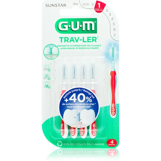 G.U.M Trav-Ler Interdental perie interdentara 0,8 mm 4 buc