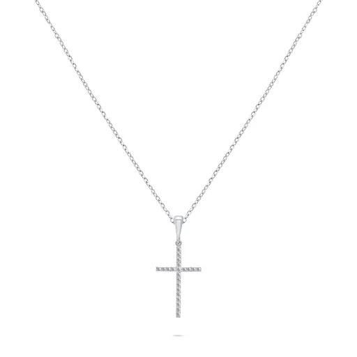Brilio Silver Colier atemporal de argint Cruce NCL50W