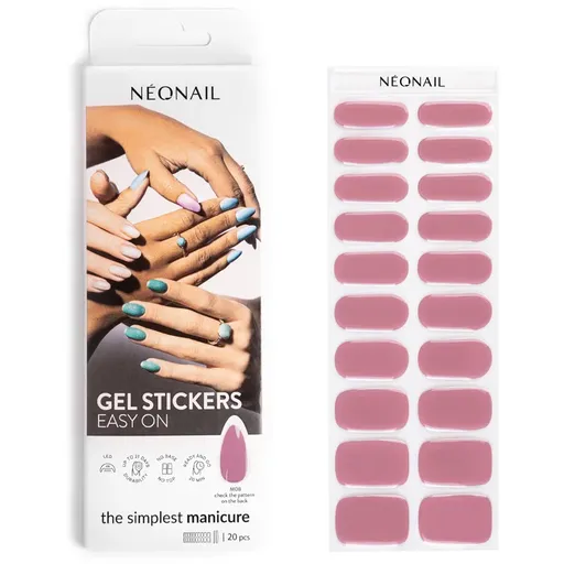 NEONAIL Easy On Gel Stickers folii autocolante pentru unghii cu utilizarea lămpii UV/LED culoare M08 20 buc