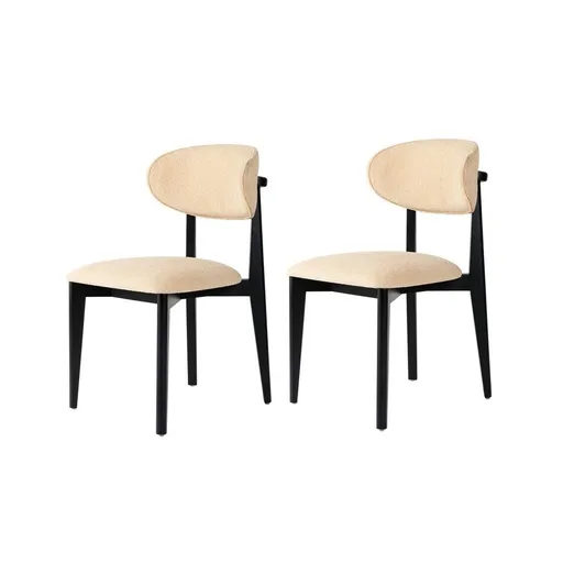 Set de scaune de sufragerie Lionte Beige and Black, 2 buc., bej