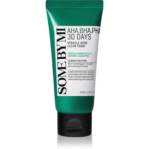 Some By Mi AHA∙BHA∙PHA 30 Days Miracle Acne Clear Foam Spuma curatare intensa. pentru ten acneic 50 ml