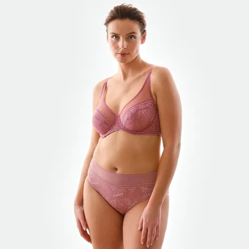 Sutien micșorant Camana din dantelă și tul, cu arcuri