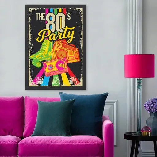 Tablou decorativ, The 80's Party (35 x 45), Polistiren, Multicolor