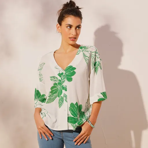 Bluză tip cămașă cu mâneci scurte