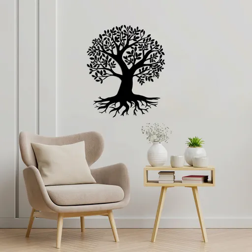 Decoratiune de perete, Monumental Tree 2, Dimensiune: 70 x 83 cm, Negru