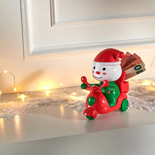 Moș Crăciun pe o motocicletă