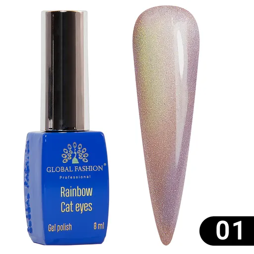 Oja Semipermanenta Rainbow Laser Cat Eyes 8 ml, 01, TPO Free