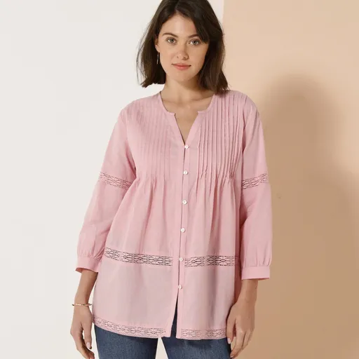 Tunică, culoare solidă cu macramé