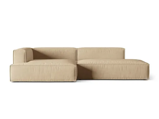 Coltar modular stanga 4 locuri, Nuria-88, Micadoni Home, 312x147x72 cm, catifea, bej nude