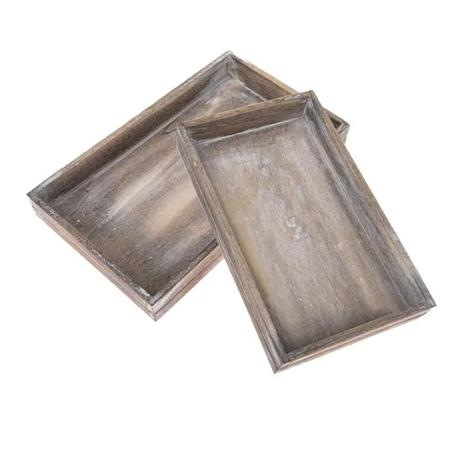 Set de tăvi din lemn Firry, 2 bucăți, gri-maro, maro taupe