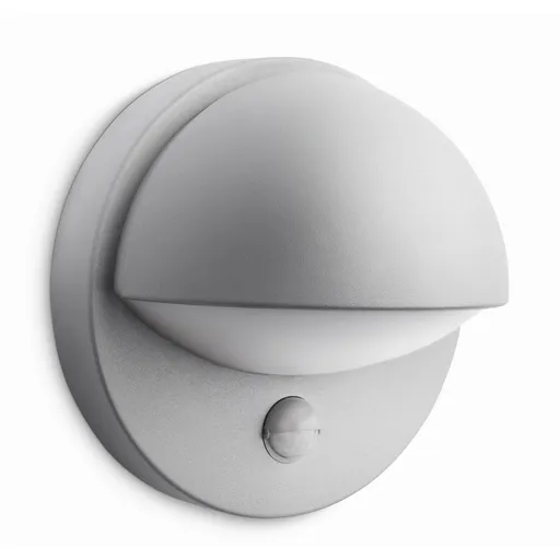 Lampă de perete Philips 16246/87/16 pentruexterior cu senzor June 19,5 cm, gri, gri deschis