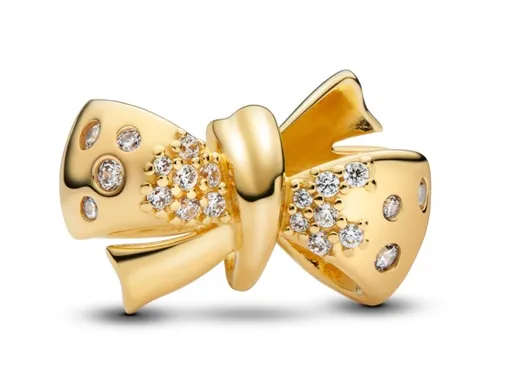 Pandora Mărgea placată cu aur Fundiță strălucitoare Shine Moments 763442C01