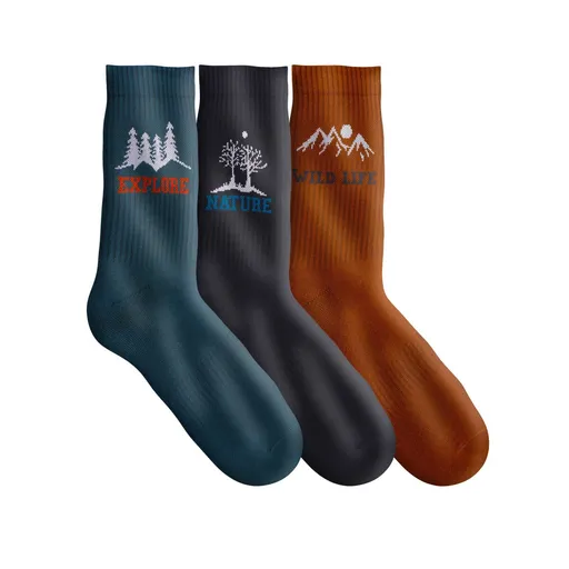 Set de 3 perechi de șosete jacquard