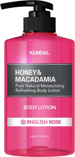 KUNDAL Loțiune de corp hrănitoare Honey & Macadamia English Rose (Body Lotion) 500 ml