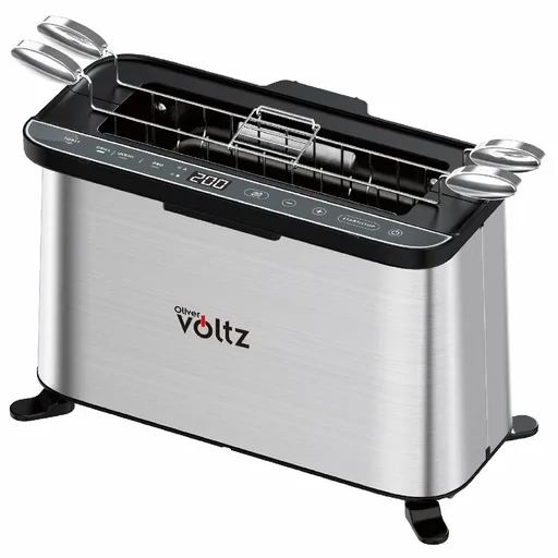 Prajitor de paine multifunctional 4in1 Oliver Voltz OV51015R, 1700 W, 240 x 225 mm, Functie gratar, cuptor, grill, Otel inoxidabil/Negru